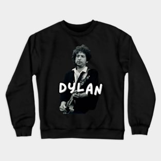 bob dylan portrait quotes art 90s style retro vintage 80s Crewneck Sweatshirt